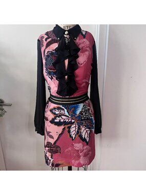 GIL SANTUCCI Maximalist  Avant Garde Ruffle Flower Dress Sice 40 (4)